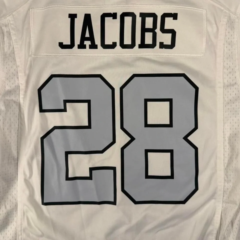 NWT Nike On Field‎ Raiders Josh Jacob's White Football Jersey Size M